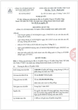 Công ty Cổ phần Đầu tư KCN Dầu khí Long Sơn (Mã chứng khoán PXL) công bố thông tin Nghị quyết HĐQT thông qua phương án đầu tư cổ phiếu.
